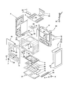 Chassis Parts Diagram and Parts List for MGR7665WS0  Maytag Range