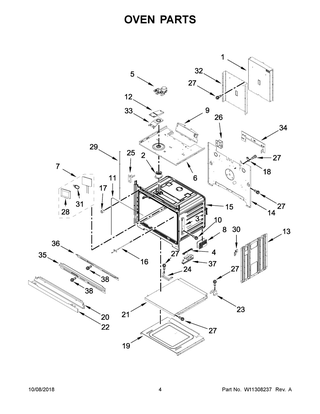 Oven Parts Diagram and Parts List for JJW2827DS03  Maytag Wall Oven