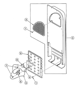 Heater Duct Diagram and Parts List for SSE907QF1724  Speed Queen Dryer