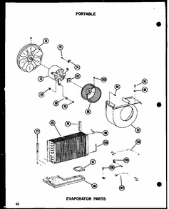 Evaporator Parts Diagram and Parts List for 109-2J P54390-97R Amana Air Conditioner