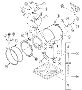 Tub Assy Diagram and Parts List for SWFT73WN  Speed Queen Washer