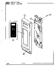 Control Panel Diagram and Parts List for CR4614T  Crosley Microwave