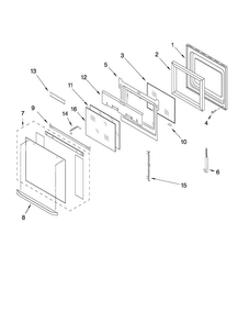 Lower Oven Door Parts Diagram and Parts List for MEW7630WDW01  Maytag Wall Oven
