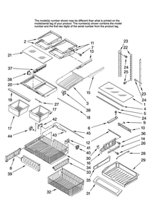 Shelf Parts Diagram and Parts List for MFD2562VEW10  Maytag Refrigerator