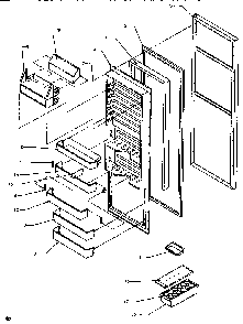 Refrigerator Door Diagram and Parts List for SXD520SL-P1182401WL  Amana Refrigerator