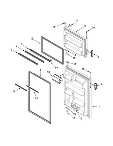 Door Parts Diagram and Parts List for ART308FFDB02  Amana Refrigerator