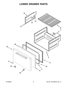 Lower Drawer Parts Diagram and Parts List for JUDFP242HM11  Maytag Refrigerator