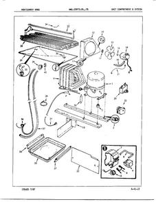 Unit Compartment/system Diagram and Parts List for 23973A  Admiral Refrigerator