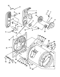Bulkhead Parts Diagram and Parts List for NGD4800VQ2  Amana Dryer