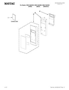 Control Panel Parts Diagram and Parts List for MMV1164WW2  Maytag Microwave