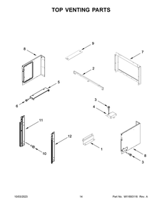 Top Venting Parts Diagram and Parts List for MOEC6030LZ01  Maytag Microwave Oven Combo