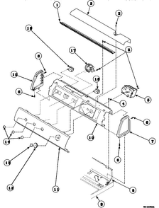Graphic Panel, Control Mounting Plate And Controls Diagram and Parts List for CW8413W2-PCW8413W2  Crosley Washer