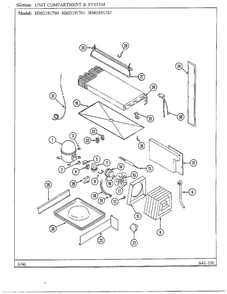Unit Compartment/system Diagram and Parts List for HMG191760  Admiral Refrigerator