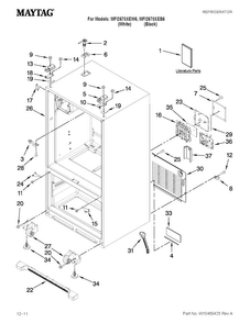 Cabinet Parts Diagram and Parts List for MFI2670XEW6  Maytag Refrigerator