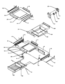 Cabinet Shelving Diagram and Parts List for TC18A3-P1181812W  Amana Refrigerator