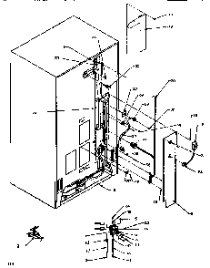 Cabinet Back Diagram and Parts List for SSD522NBW-P1181001WW  Amana Refrigerator