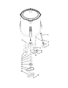 Gearcase, Motor And Pump Parts Diagram and Parts List for NTW4600YQ0  Amana Washer