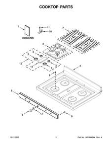 Cooktop Parts Diagram and Parts List for MGR6600FZ6  Maytag Range