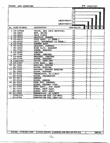 Gas Carrying Page 2 Diagram and Parts List for LNC8749A77  Maytag Dryer