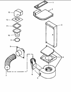 Ventilation Parts Diagram and Parts List for CARDS801WW-P1131925NWW  Amana Range
