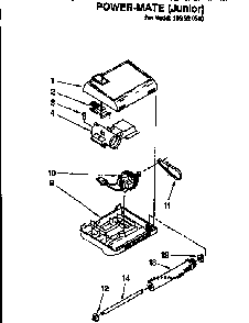 Power-mate Junior Diagram and Parts List for 1162541090  Kenmore Canister Vacuum
