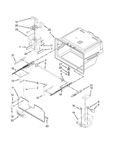 Freezer Liner Parts Diagram and Parts List for MFI2665XEM7  Maytag Refrigerator
