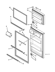 Door Parts Diagram and Parts List for A8RXNGFBS01  Amana Refrigerator