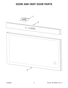 Door And Vent Door Parts Diagram and Parts List for YMMMF6030PZ00  Maytag Microwave