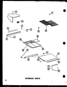 Interior Parts Diagram and Parts List for TC18D-P73500-25W  Amana Refrigerator