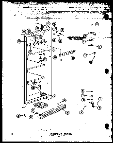Interior Parts Diagram and Parts List for UC22 P60345-74W Amana Freezer