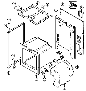 Body Diagram and Parts List for GER1100AAH  Maytag Range