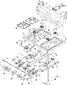 Maintop And Backguard Diagram and Parts List for ARG3600W-P1143372NW  Amana Range