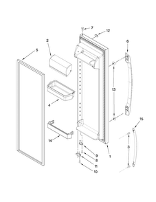 Refrigerator Door Parts Diagram and Parts List for ASD2522WRW04  Amana Refrigerator