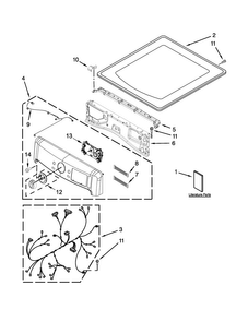Top And Console Parts Diagram and Parts List for MGD9000YG0  Maytag Dryer
