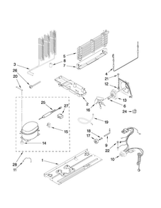 Unit Parts Diagram and Parts List for M1BXXGMYB00  Maytag Refrigerator