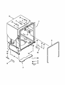Tub And Frame Parts Diagram and Parts List for MDB6769PAB3  Maytag Dishwasher