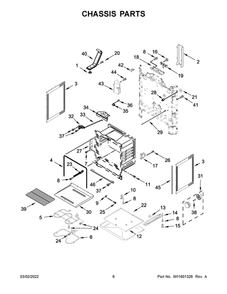 Chassis Parts Diagram and Parts List for MER6600FZ5  Maytag Range