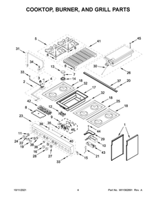 Cooktop, Burner, And Grill Parts Diagram and Parts List for TANKMAN50  Maytag Range