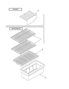 Shelf Parts Diagram and Parts List for A8TXNWFXB00  Amana Refrigerator