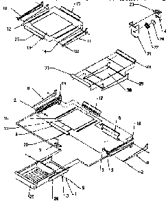 Cabinet Shelving Diagram and Parts List for TS18R2-P1158411W  Amana Refrigerator