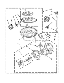 Pump And Motor Parts Diagram and Parts List for MDB8959SBW1  Maytag Dishwasher