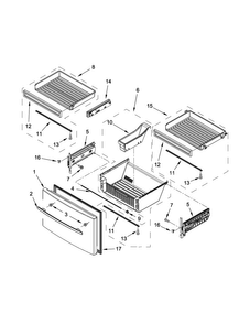 Freezer Door Parts Diagram and Parts List for JFX2897DRM01  Jenn-Air Refrigerator