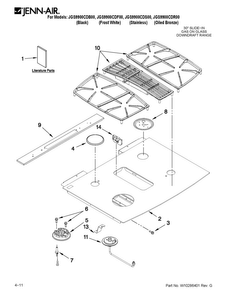 Cooktop Parts Diagram and Parts List for JGS9900CDS00  Jenn-Air Range
