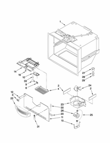 Freezer Liner Parts Diagram and Parts List for GB6525PEAS2  Maytag Refrigerator