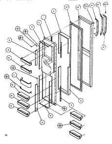 Freezer Door Diagram and Parts List for SBDE520K-P1109903W  Amana Refrigerator