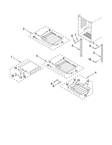 Shelf Parts Diagram and Parts List for JUW248LWRS00  Jenn-Air Wine and Beverage Cooler