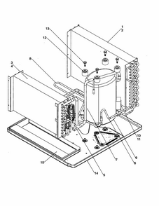 Evaporator/condenser/compressor Diagram and Parts List for RE18010C2D REV C Amana Air Conditioner