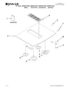 Cooktop Parts Diagram and Parts List for JES9800CAB00  Jenn-Air Range