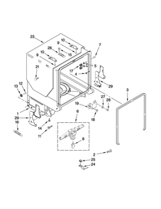 Tub And Frame Parts Diagram and Parts List for MDB6709AWQ0  Maytag Dishwasher