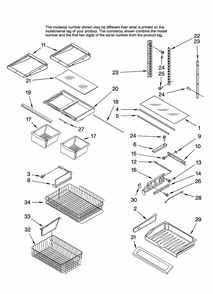 Shelf Parts Diagram and Parts List for G32027WEKB11  Maytag Refrigerator